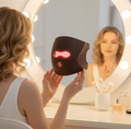 Masque de soin de la peau du visage 3D à étiquette privée, masque de beauté électrique tenu à la main en silicone, rajeunissement de la peau avec lumière LED et étanche