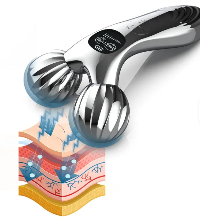 Masseur facial électrique 3D - Rouleau vibrant multi-vitesses pour le raffermissement de la peau et la réduction des rides, design pratique pour les voyages