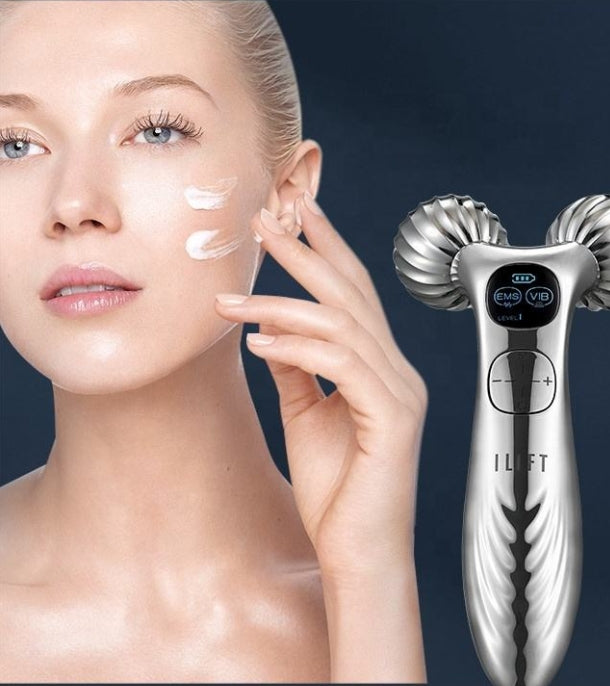 Masseur facial électrique 3D - Rouleau vibrant multi-vitesses pour le raffermissement de la peau et la réduction des rides, design pratique pour les voyages